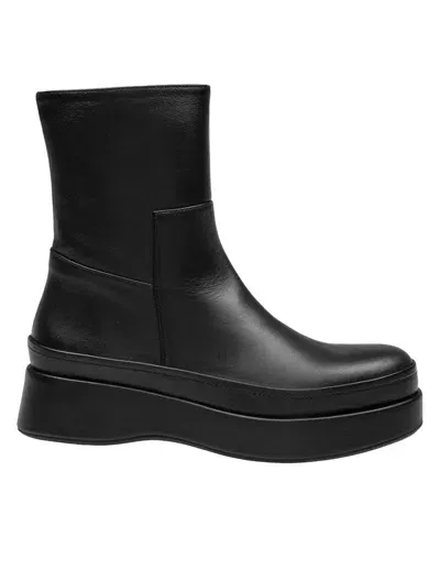 Paloma Barceló Danube Ankle Boot In Black Leather In Schwarz