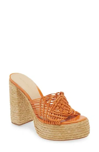 Paloma Barceló Susana Platform Slide Sandal In Orange