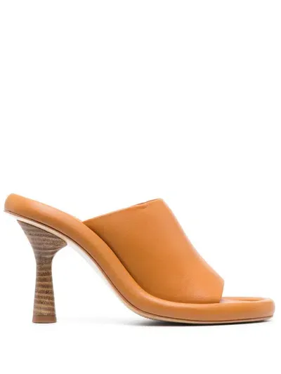 Paloma Barceló 110mm Leather Open-toe Sandals In Orange