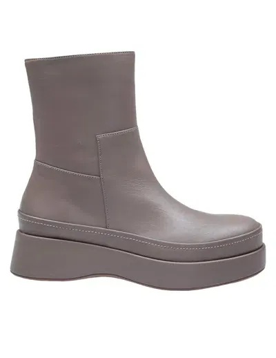 Paloma Barceló Danube Ankle Boot In Taupe Leather In Grey