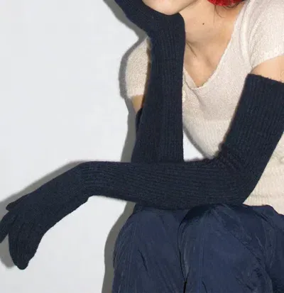 Paloma Wool Navy Pan Gloves In Blue