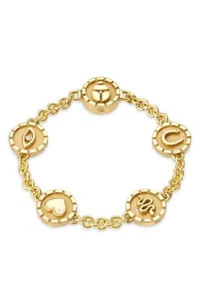 Pamela Zamore Pharos Diamond Five-charm Bracelet In Gold