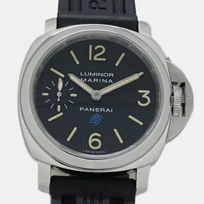 Pre-owned Panerai Black Stainless Steel Luminor Marina Pam00631 Manual Winding Men's Wristwatch 44 Mm