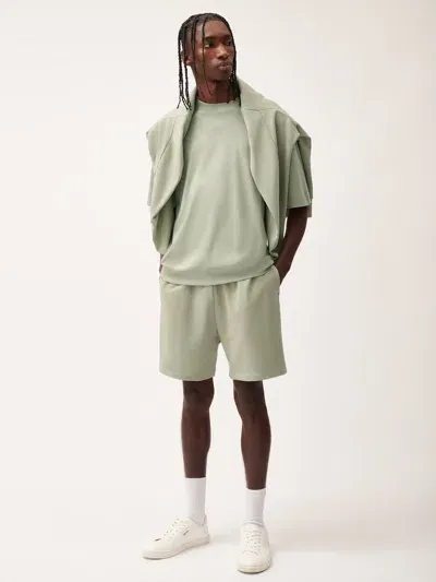 Pangaia 365 Midweight Mid-length Shorts In Moss Green