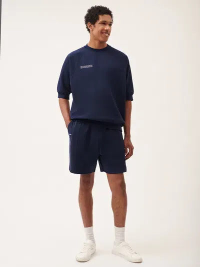 Pangaia Mens Dna Double Jersey Panelled Shorts In Blue