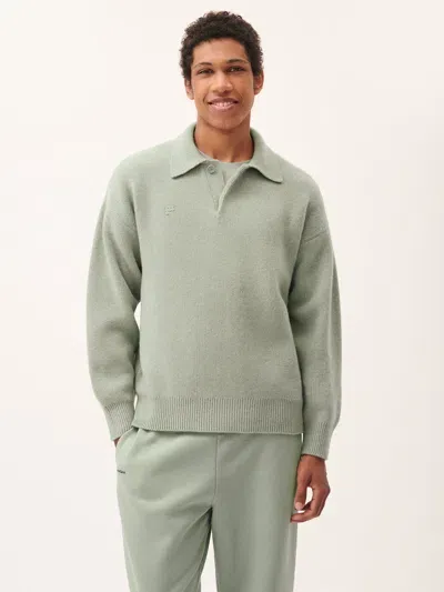 Pangaia Mens Dna Recycled Cashmere Polo Sweater In Green