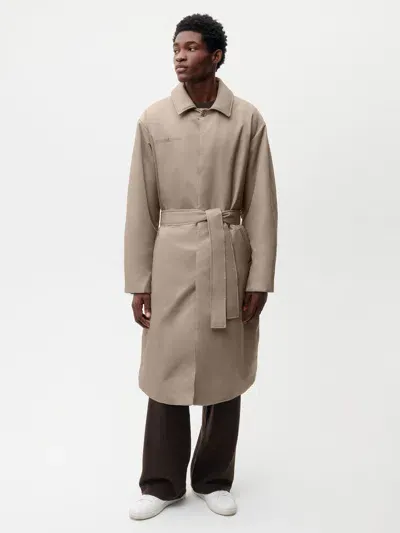 Pangaia Mens Flower-warmth Trench Coat In Taupe