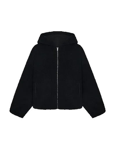 Pangaia Mens Recycled Wool Fleece Reversible Bomber Jacket In Black