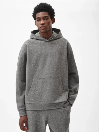 Pangaia Mens Recycled Wool Jersey Soft Organic Cotton Hoodie In Volcanic Grey