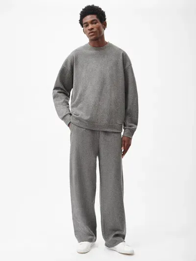 Pangaia Mens Recycled Wool Jersey Wide-leg Track Pants In Volcanic Grey