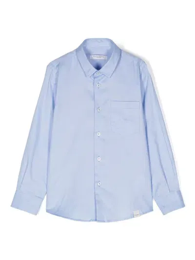 Paolo Pecora Kids' Cotton Shirt In Blue