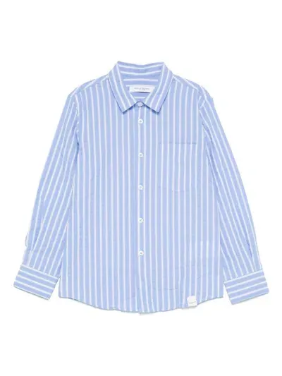 Paolo Pecora Kids' Striped Shirt In Blue