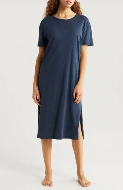 Papinelle Ada Short Sleeve Knit Nightgown In Navy