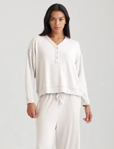 Papinelle Feather Soft Boxy Long Sleeve Top In Ecru