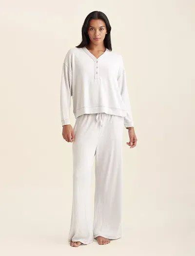 Papinelle Feather Soft Boxy Top And Wide Leg Pant Set In Ecru