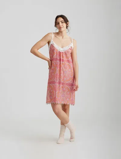 Papinelle Ines Lace Front Midi Nightie In French Rose