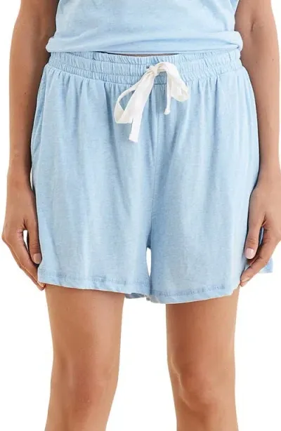 Papinelle Jada Organic Cotton Pajama Shorts In Powder Blue