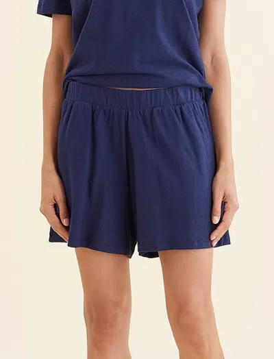 Papinelle Maya Linen Cotton Boxer Short In Blue