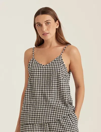 Papinelle Seersucker Gingham Cami In Black