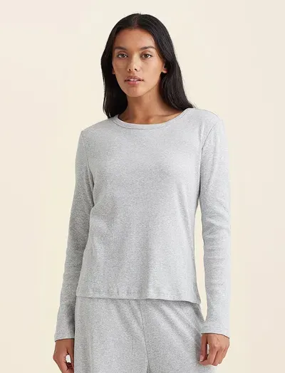 Papinelle Soft Baby Rib Long Sleeve Tee In Grey