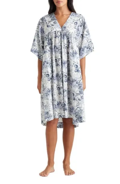 Papinelle Toile De Jouy Caftan Nightgown In French Blue