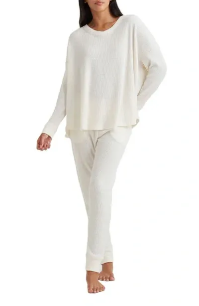 Papinelle Waffle Knit Pajamas In Ecru