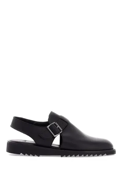 Paraboot Adriatic 3mm Leather Sandals In Black