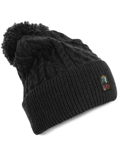 Parajumpers Cable-knit Beanie Hat In Black