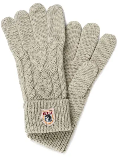 Parajumpers Cable-knit Wool Gloves In Neutrals