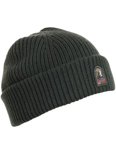 Parajumpers Logo-patch Beanie Hat In Green