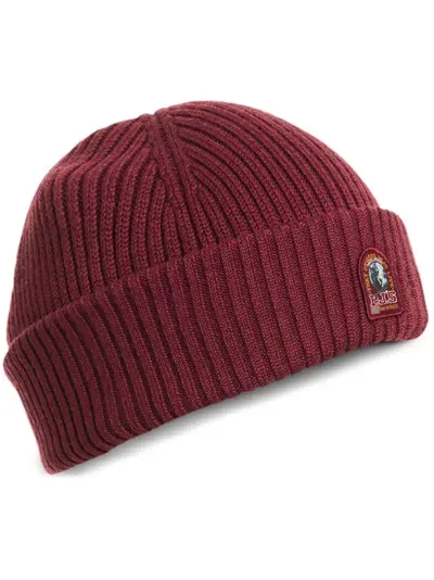 Parajumpers Logo-patch Beanie Hat In Red