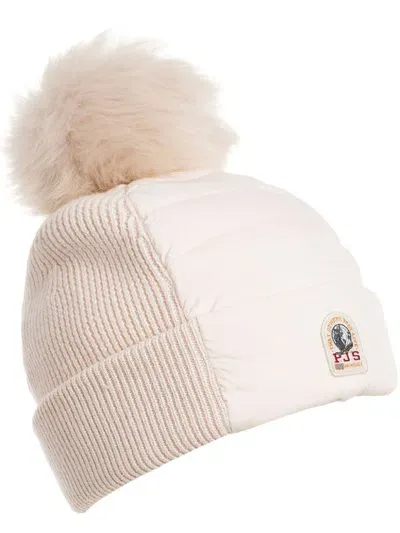 Parajumpers Logo-patch Pompom Beanie Hat In Pink