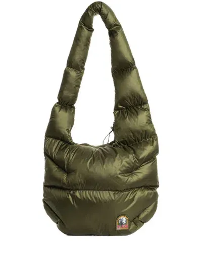 Parajumpers Logo-patch Puffer Shoulder Bag In Green