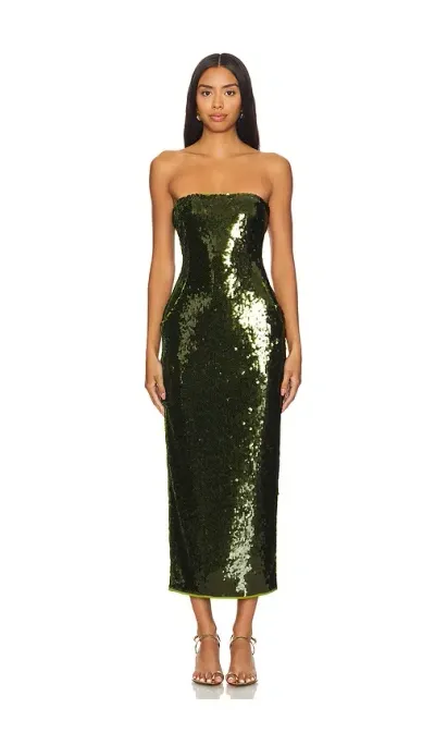 Paris Georgia Audrey Sequined Maxi Dress In Green