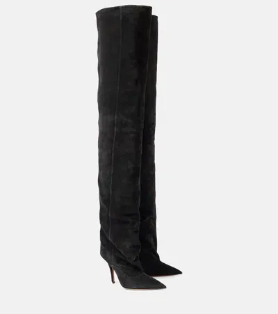 Paris Texas Ines 105 Suede Over-the-knee Boots In Black