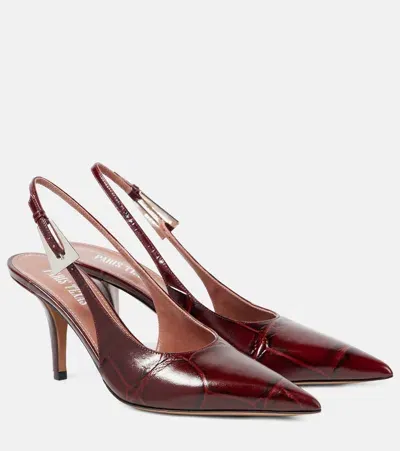 Paris Texas Jessica 75 Leather Slingback Pumps In Bordeaux