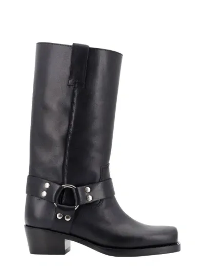 Paris Texas Leather Boots In Black