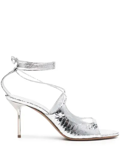 Paris Texas Loulou Lace Up Sandal 70 In Silver