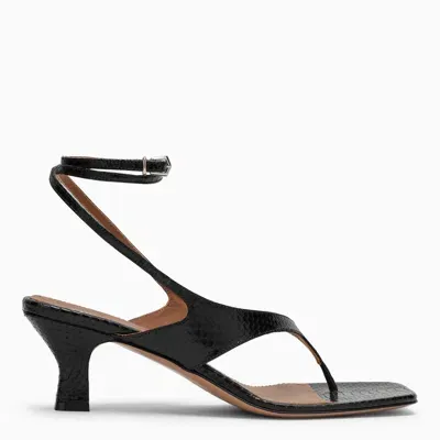 Paris Texas Portofino Thong Mule In Black