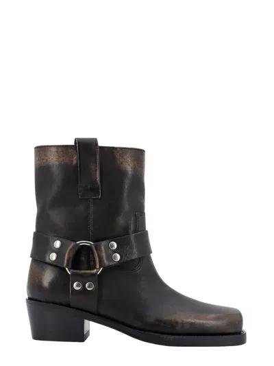 Paris Texas 45mm Roxy Brushed Leather Ankle Boots In Black