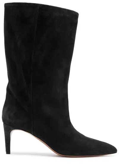 Paris Texas Stiletto 60 Suede Mid-calf Boots In Black