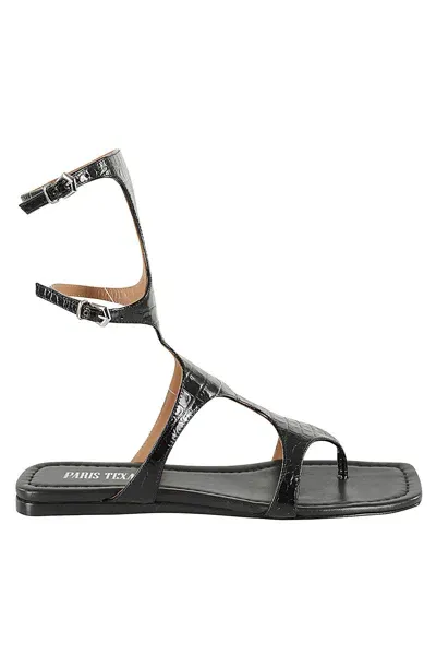 Paris Texas Uma Flat Sandal In Black