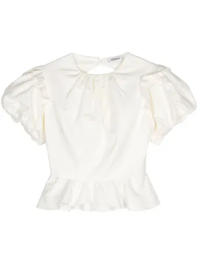 Parlor Ruffle-detailing Blouse In White