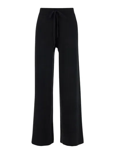 P.a.r.o.s.h . Drawstring Wide Leg Trousers In Black