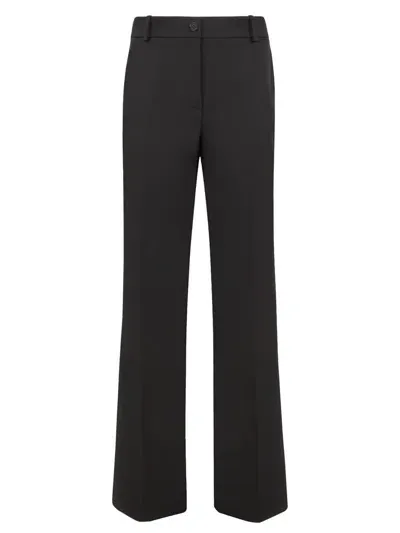 P.a.r.o.s.h Black Wool Flared Trousers