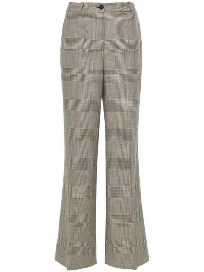 P.a.r.o.s.h Checked Flared Trousers In Neutrals