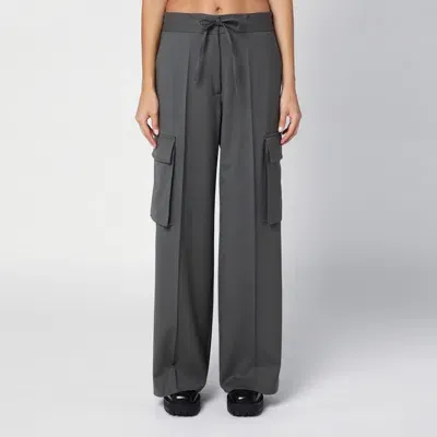 P.a.r.o.s.h Grey Wool Wide Cargo Trousers