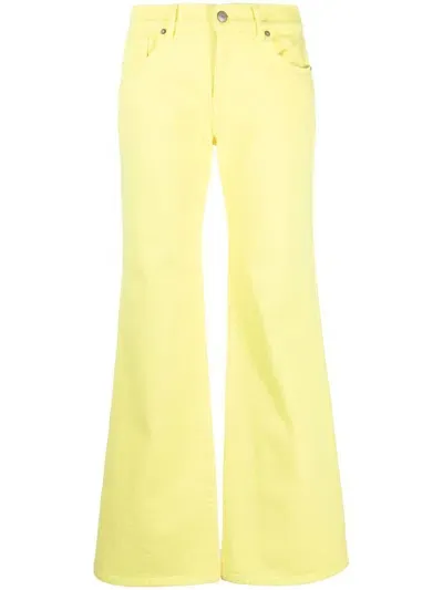 P.a.r.o.s.h Mid-rise Flared Trousers In Yellow