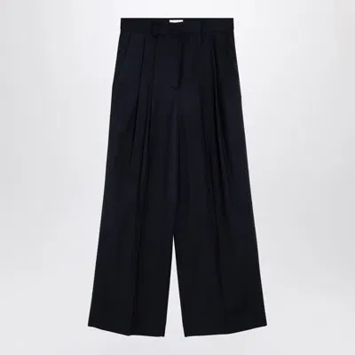 P.a.r.o.s.h Blue Wool Wide Trousers