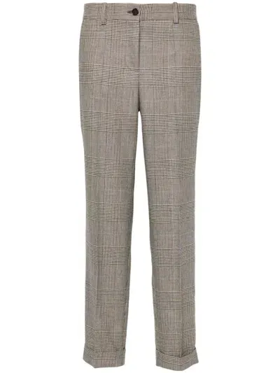 P.a.r.o.s.h Prince Of Wales Check Trousers In Brown